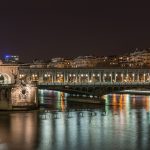 Pont de Bir-Hakeim at night as seen from Promenade d'Australie